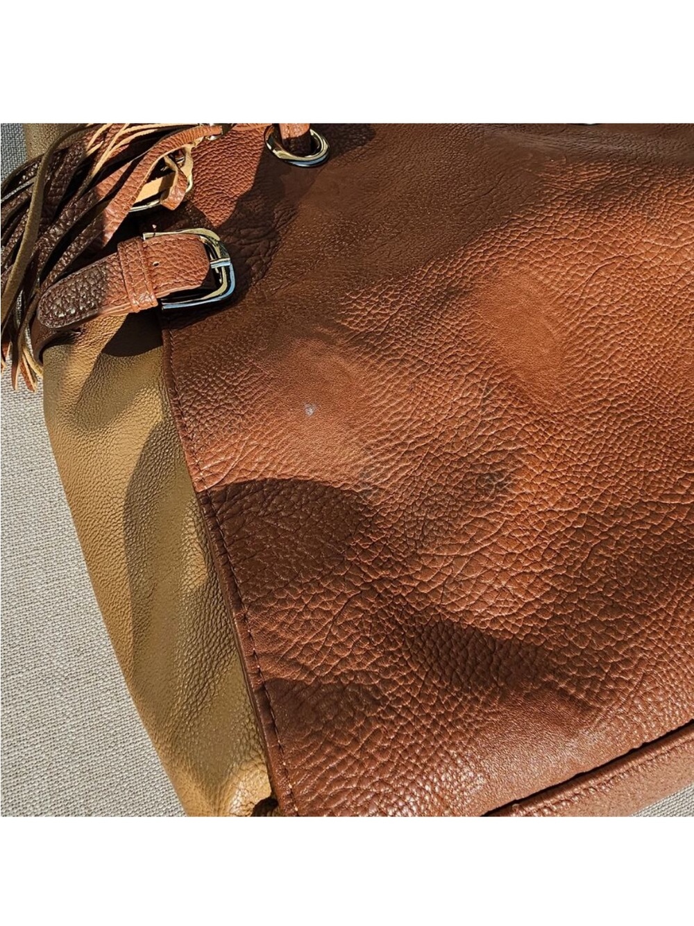 Steve Madden Tan and Cream Leather Satchel - Picture 7 of 10